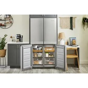 19.4 cu. ft. 36-inch wide Counter-Depth 4-Door Refrigerator with PrintShield Finish KRQC506MPS