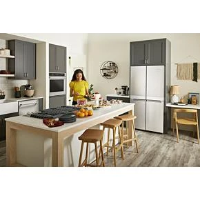 19.4 cu. ft. 36-inch wide Counter-Depth 4-Door Refrigerator with PrintShield Finish KRQC506MPS