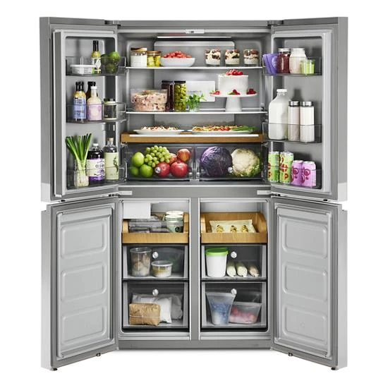 19.4 cu. ft. 36-inch wide Counter-Depth 4-Door Refrigerator with PrintShield Finish KRQC506MPS