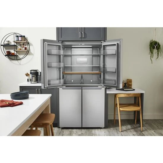 19.4 cu. ft. 36-inch wide Counter-Depth 4-Door Refrigerator with PrintShield Finish KRQC506MPS
