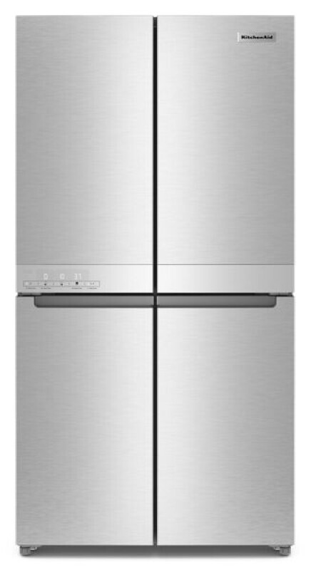 KitchenAid 19.4 cu. ft. 36-inch wide Counter-Depth 4-Door Refrigerator with PrintShield Finish PrintShield™ Stainless Finish KRQC506MPS Picture 1