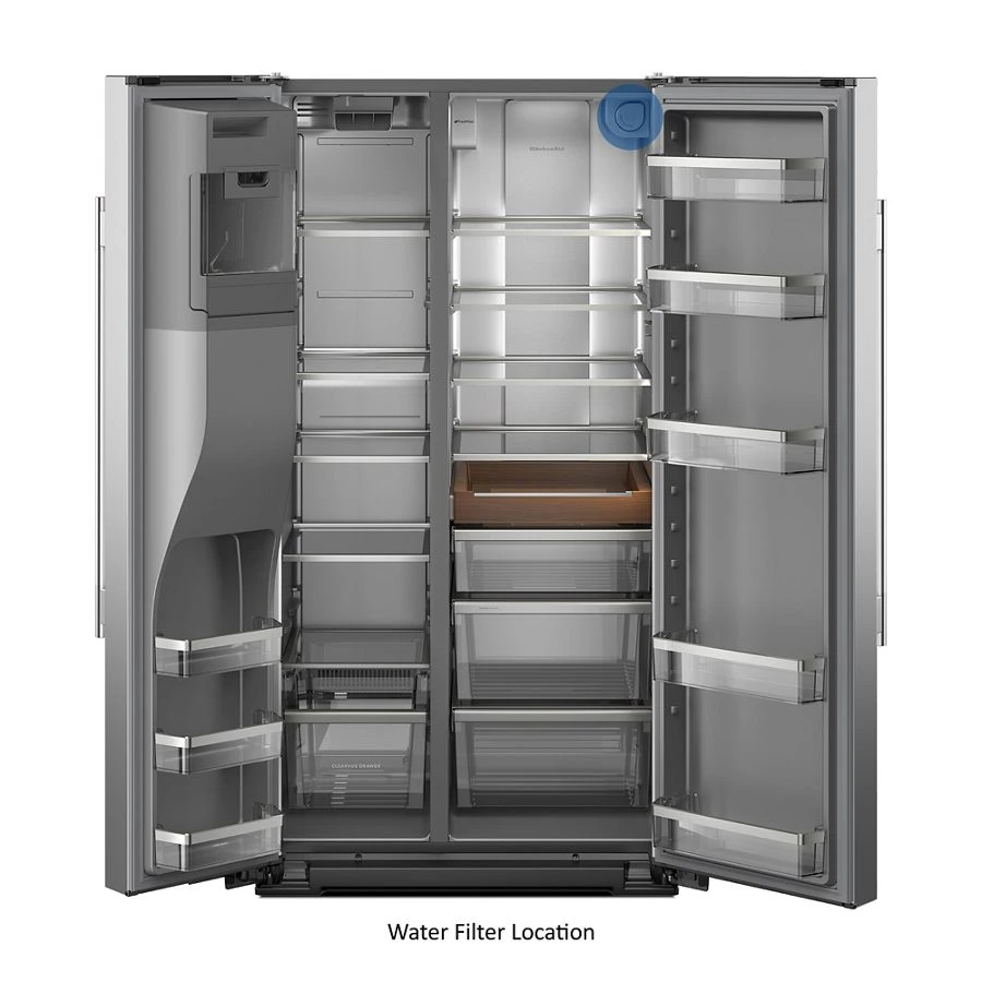 20.8 Cu. Ft. Counter-Depth Side-by-Side Refrigerator with Exterior Ice and Water Dispenser in Black Ore KRSC536RBE