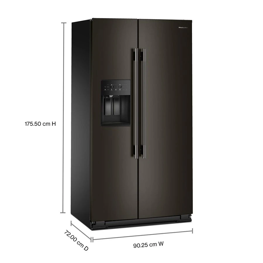 20.8 Cu. Ft. Counter-Depth Side-by-Side Refrigerator with Exterior Ice and Water Dispenser in Black Ore KRSC536RBE