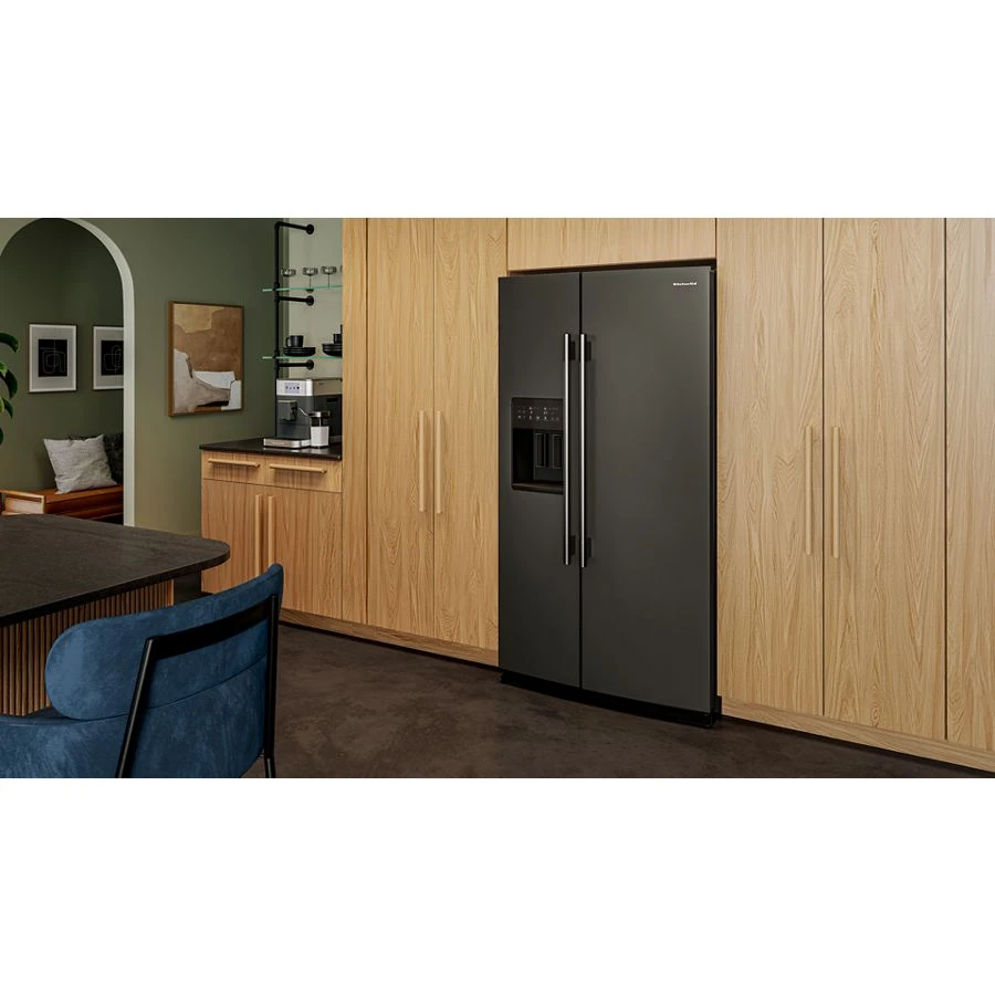 20.8 Cu. Ft. Counter-Depth Side-by-Side Refrigerator with Exterior Ice and Water Dispenser in Black Ore KRSC536RBE