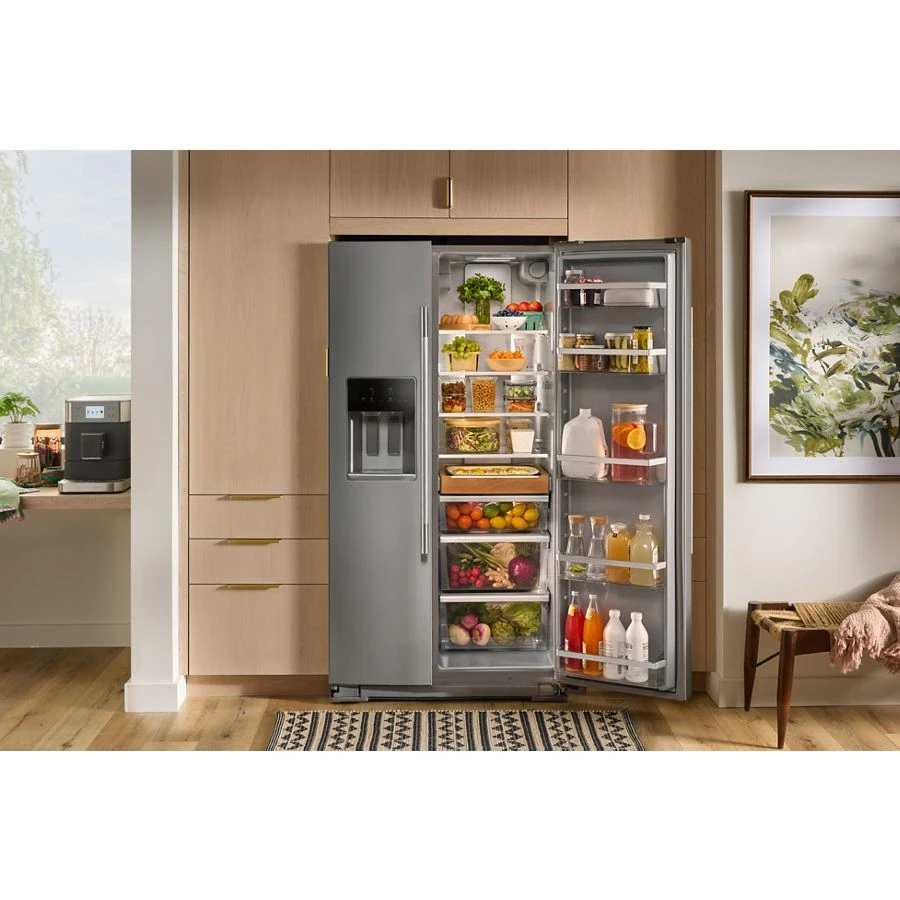 20.8 Cu. Ft. Counter-depth Side-by-side Refrigerator With Exterior Ice And Water Dispenser In Printshield® Finish KRSC536RPS