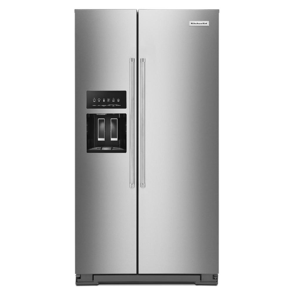 19.9 cu ft. Counter-Depth Side-by-Side Refrigerator with Exterior Ice and Water and PrintShield finish KRSC700HBS