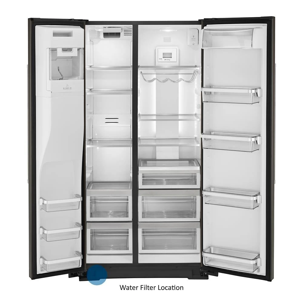 22.6 cu ft. Counter-Depth Side-by-Side Refrigerator with Exterior Ice and Water and PrintShield™ finish KRSC703HBS