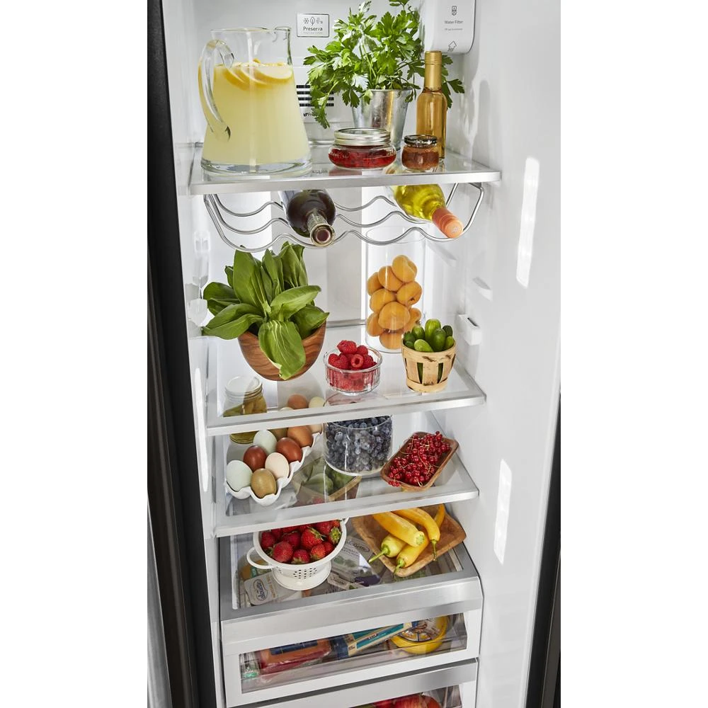 22.6 cu ft. Counter-Depth Side-by-Side Refrigerator with Exterior Ice and Water and PrintShield™ finish KRSC703HBS