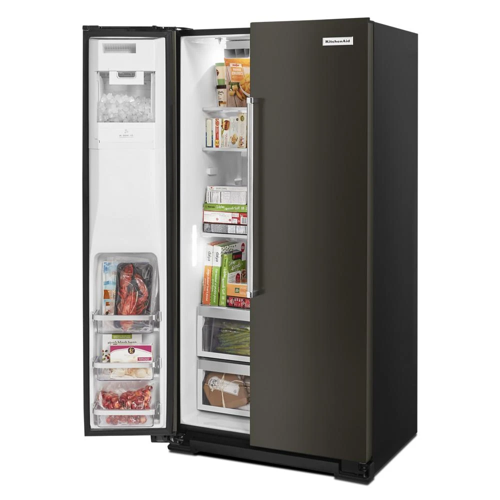22.6 cu ft. Counter-Depth Side-by-Side Refrigerator with Exterior Ice and Water and PrintShield™ finish KRSC703HBS