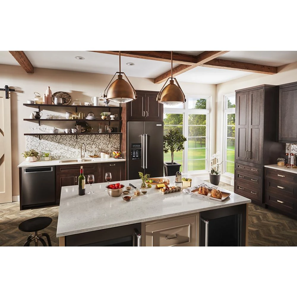 22.6 cu ft. Counter-Depth Side-by-Side Refrigerator with Exterior Ice and Water and PrintShield™ finish KRSC703HBS