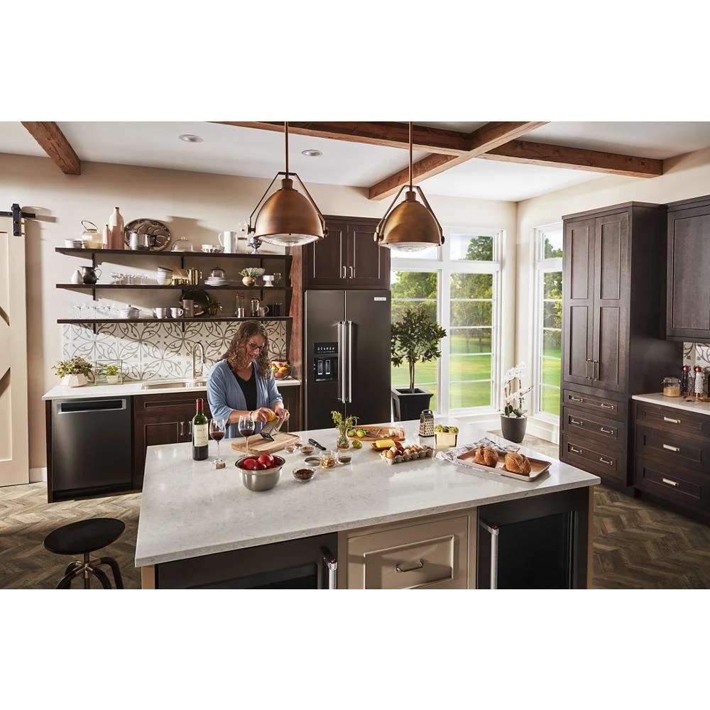 22.6 cu ft. Counter-Depth Side-by-Side Refrigerator with Exterior Ice and Water and PrintShield™ finish KRSC703HBS