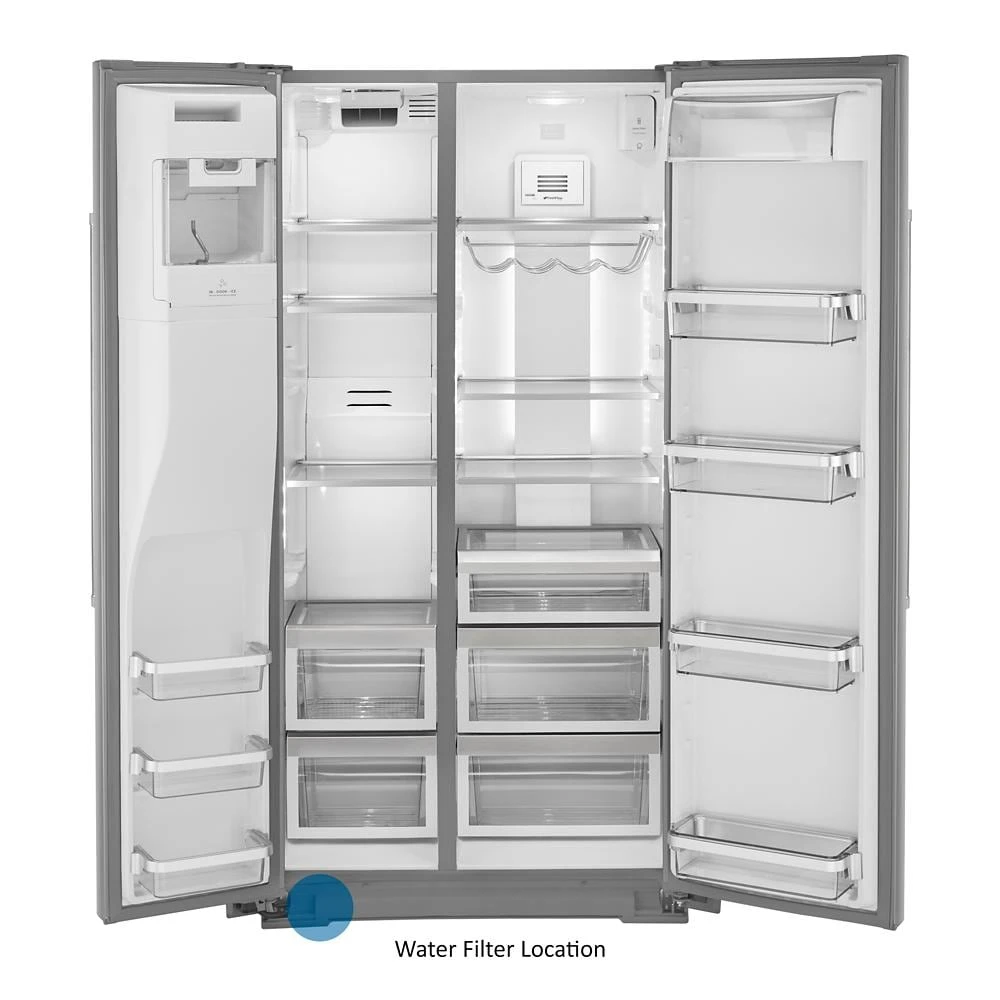22.6 cu ft. Side-by-Side Refrigerator with Exterior Ice and Water and PrintShield™ finish KRSC703HPS