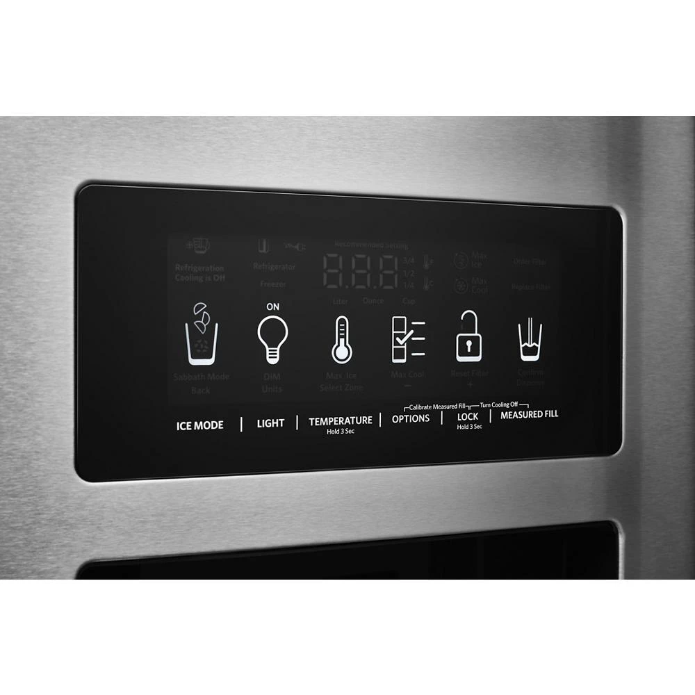 22.6 cu ft. Side-by-Side Refrigerator with Exterior Ice and Water and PrintShield™ finish KRSC703HPS