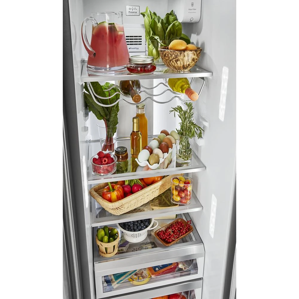22.6 cu ft. Side-by-Side Refrigerator with Exterior Ice and Water and PrintShield™ finish KRSC703HPS