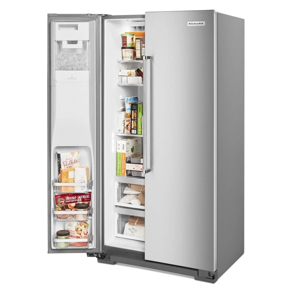22.6 cu ft. Side-by-Side Refrigerator with Exterior Ice and Water and PrintShield™ finish KRSC703HPS