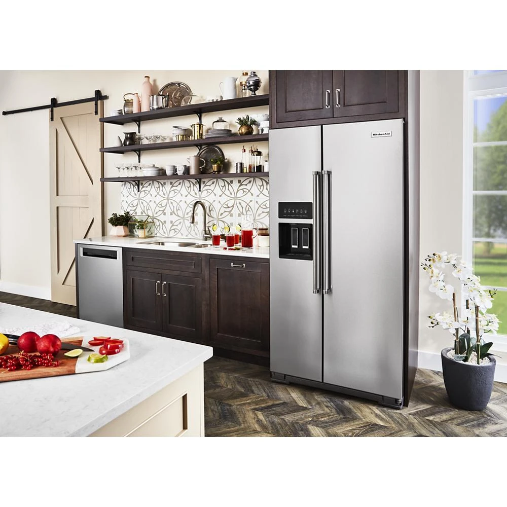 22.6 cu ft. Side-by-Side Refrigerator with Exterior Ice and Water and PrintShield™ finish KRSC703HPS