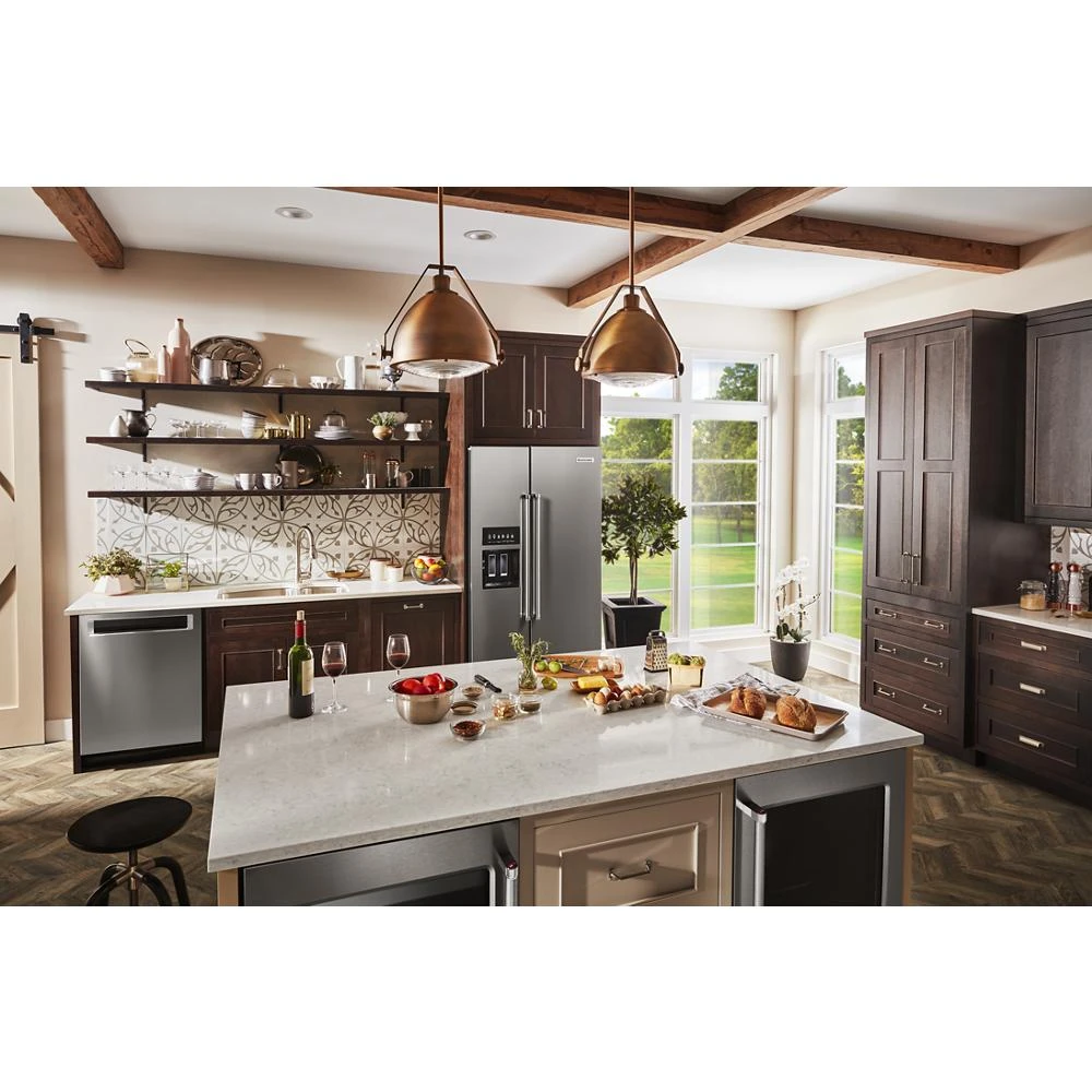 22.6 cu ft. Side-by-Side Refrigerator with Exterior Ice and Water and PrintShield™ finish KRSC703HPS