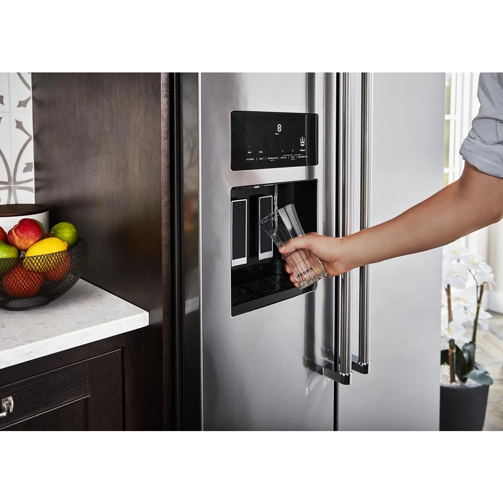 22.6 cu ft. Side-by-Side Refrigerator with Exterior Ice and Water and PrintShield™ finish KRSC703HPS