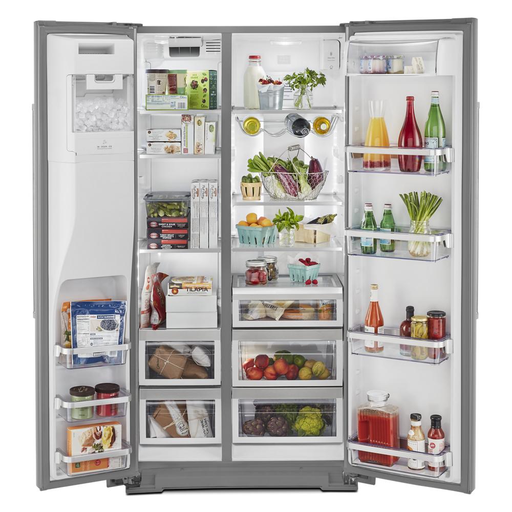 22.6 cu ft. Side-by-Side Refrigerator with Exterior Ice and Water and PrintShield™ finish KRSC703HPS