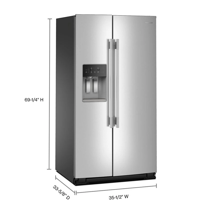 28.7 Cu. Ft. Side-by-Side Refrigerator with Exterior Ice and Water Dispenser and Removable Under-Shelf Wine Rack KRSF336RPS