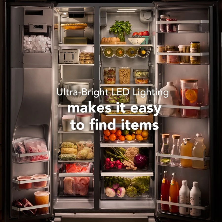 28.7 Cu. Ft. Side-by-Side Refrigerator with Exterior Ice and Water Dispenser and Removable Under-Shelf Wine Rack KRSF336RPS