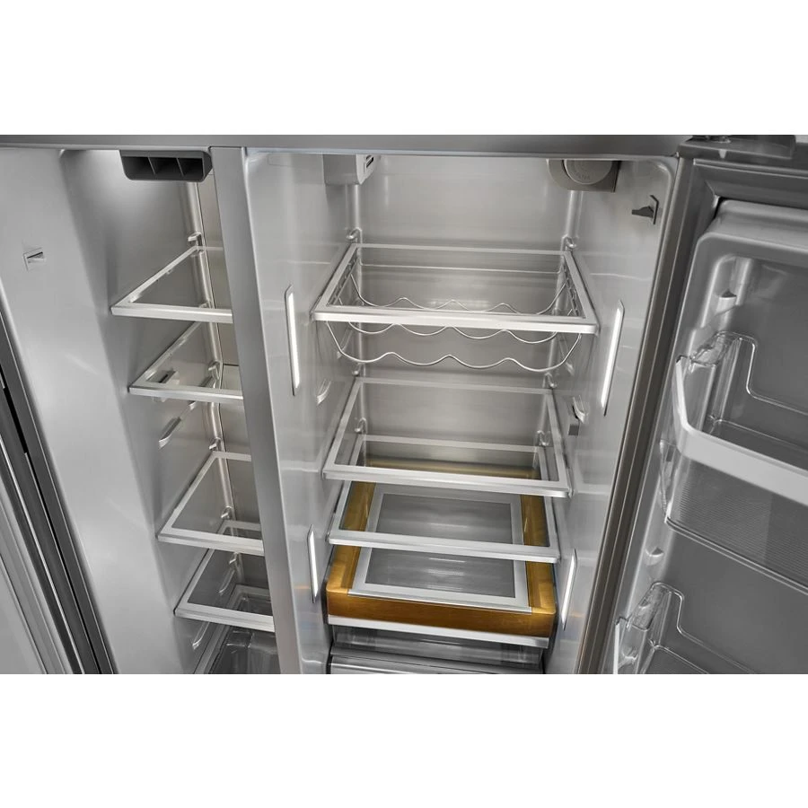 28.7 Cu. Ft. Side-by-Side Refrigerator with Exterior Ice and Water Dispenser and Removable Under-Shelf Wine Rack KRSF336RPS