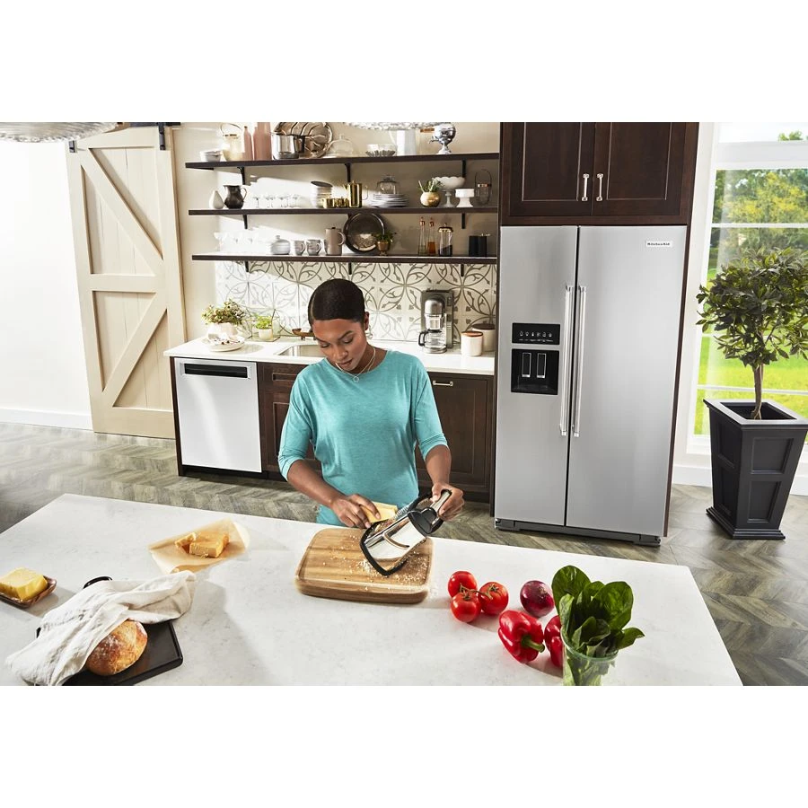 24.8 cu ft. Side-by-Side Refrigerator with Exterior Ice and Water and PrintShield finish KRSF705HPS