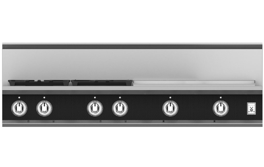48" 4-Burner Rangetop with 24" Griddle KRT484GDBK
