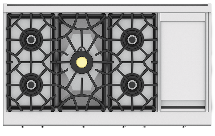 48" 5-Burner Rangetop with 12" Griddle KRT485GDWH