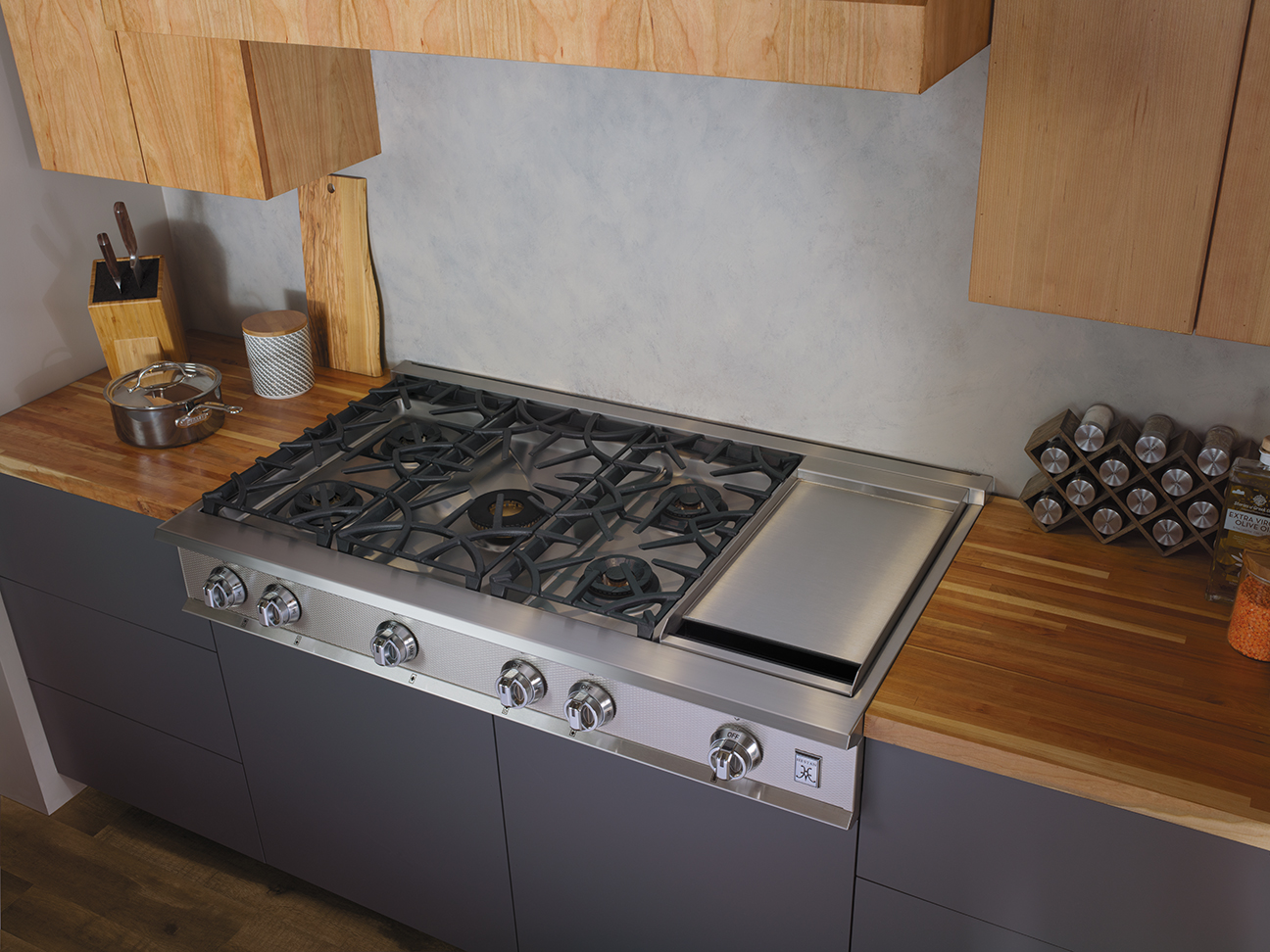 48" 5-Burner Rangetop with 12" Griddle KRT485GDYW