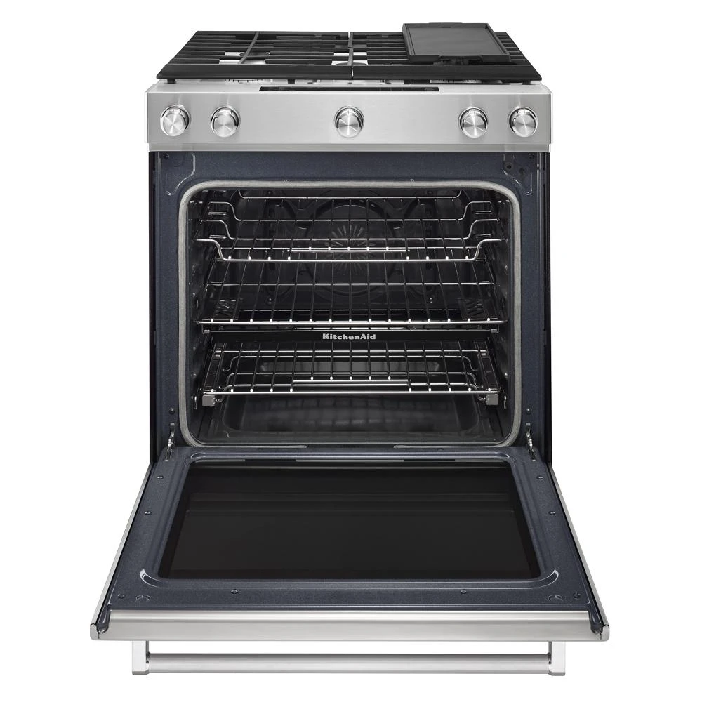 30" 5-Burner Dual Fuel Convection Slide-In Range with Baking Drawer KSDB900ESS