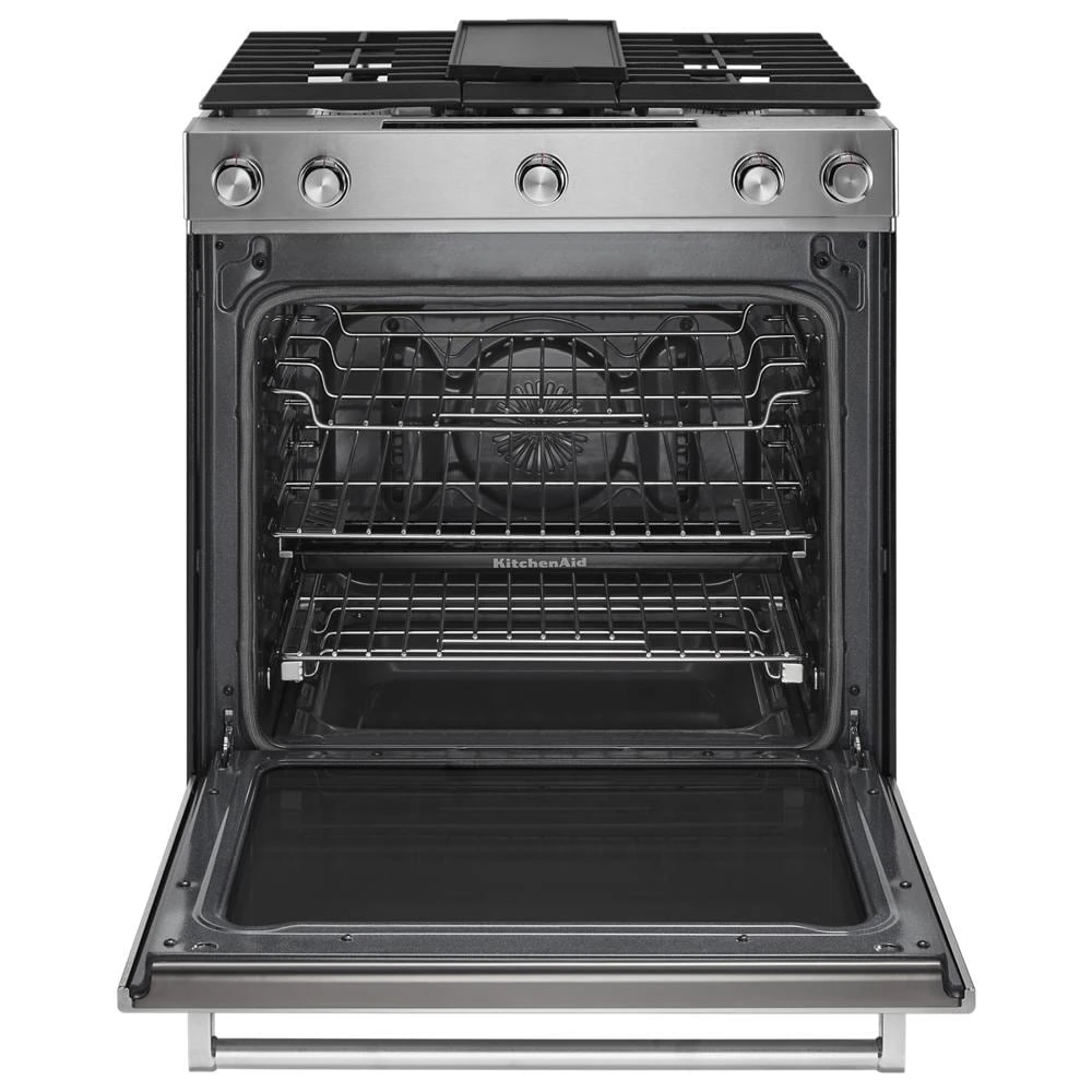 30" 5-Burner Dual Fuel Convection Slide-In Range with Baking Drawer KSDB900ESS