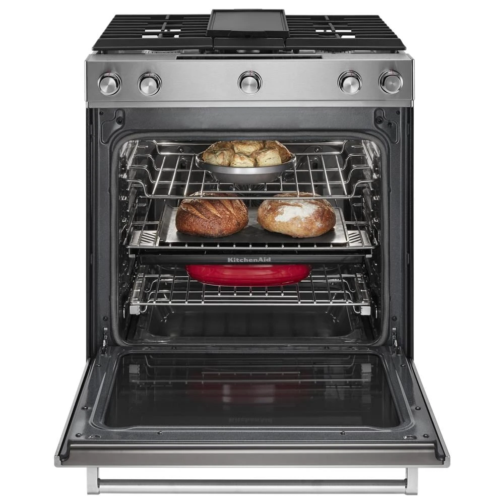30" 5-Burner Dual Fuel Convection Slide-In Range with Baking Drawer KSDB900ESS
