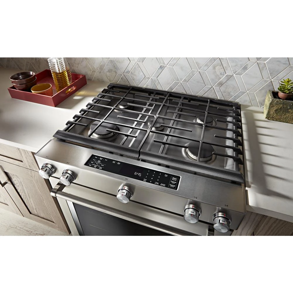 30" 5-Burner Dual Fuel Convection Slide-In Range with Baking Drawer KSDB900ESS