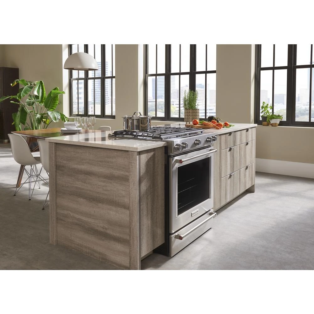 30" 5-Burner Dual Fuel Convection Slide-In Range with Baking Drawer KSDB900ESS