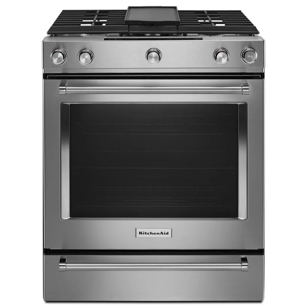 30" 5-Burner Dual Fuel Convection Slide-In Range with Baking Drawer KSDB900ESS