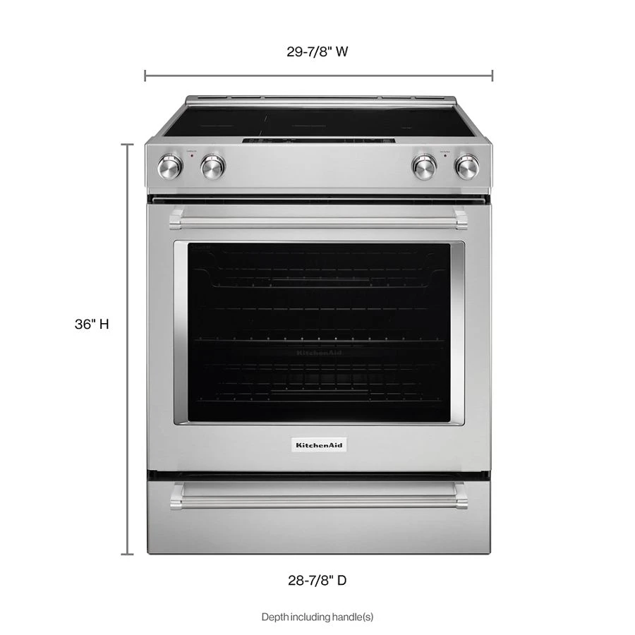 30-inch 5-element Electric Convection Slide-in Range With Baking Drawer KSEB900ESS