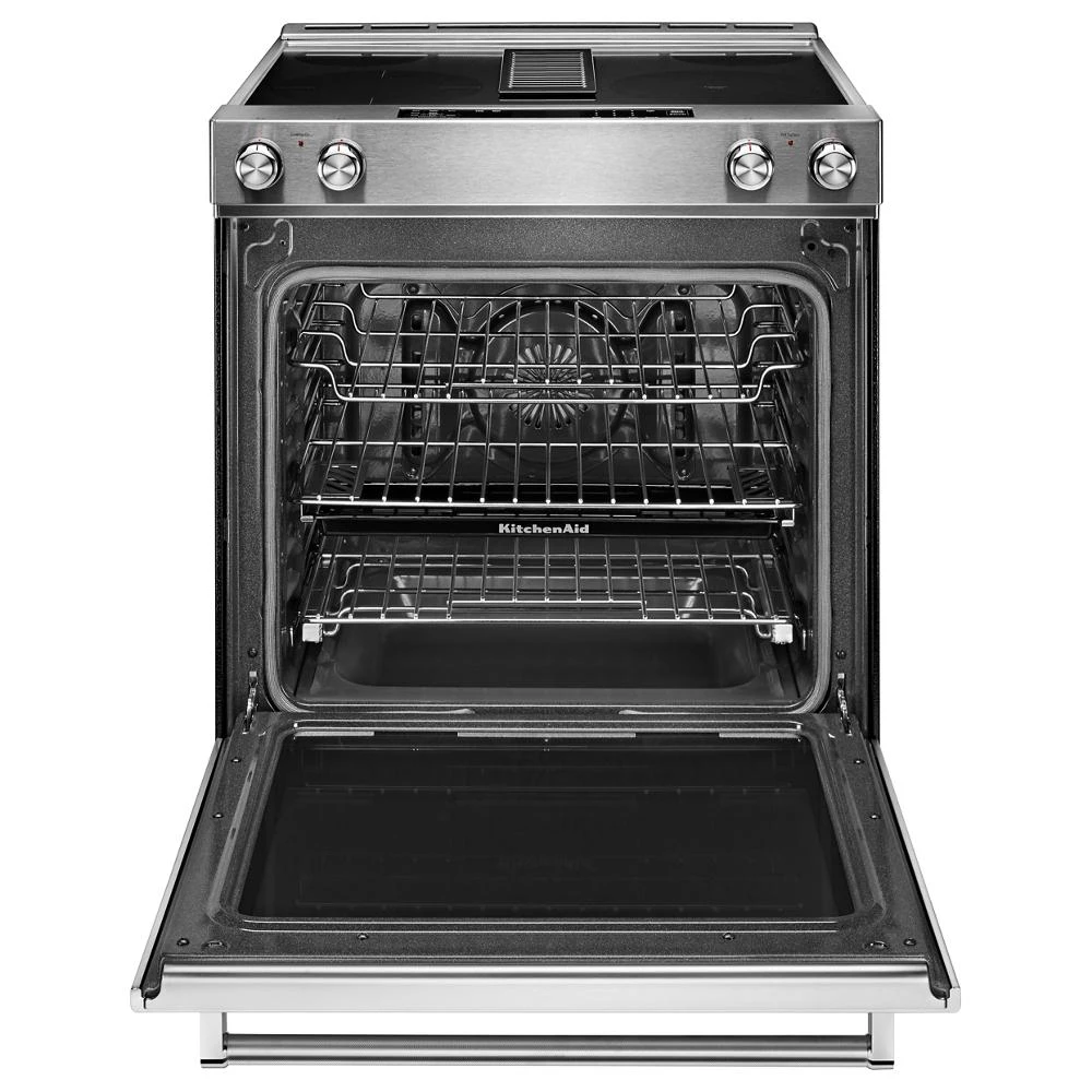 30-Inch 4-Element Electric Downdraft Slide-In Range KSEG950ESS