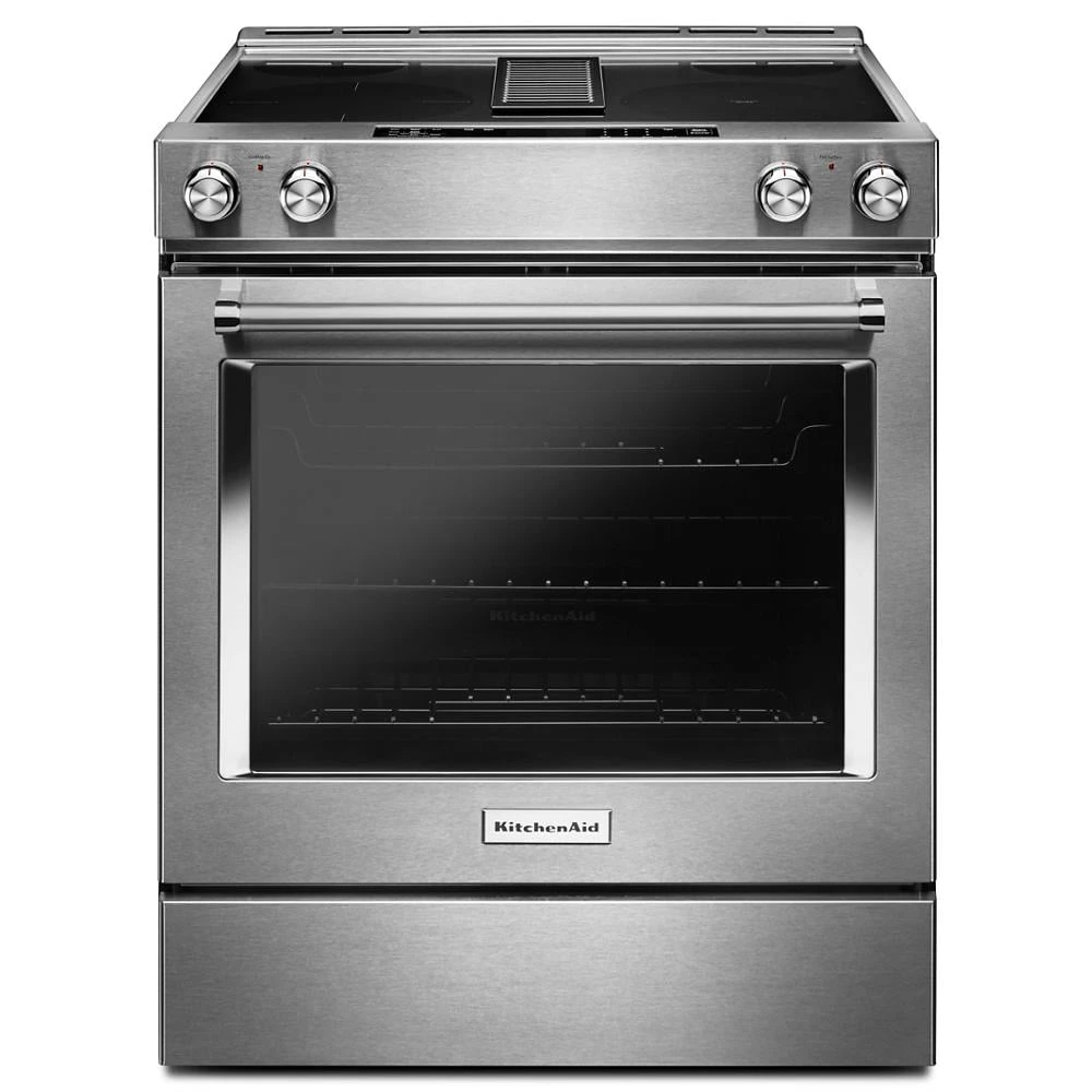 30-Inch 4-Element Electric Downdraft Slide-In Range KSEG950ESS