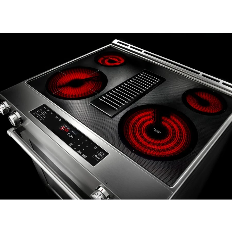 30-Inch 4-Element Electric Downdraft Slide-In Range KSEG950ESS
