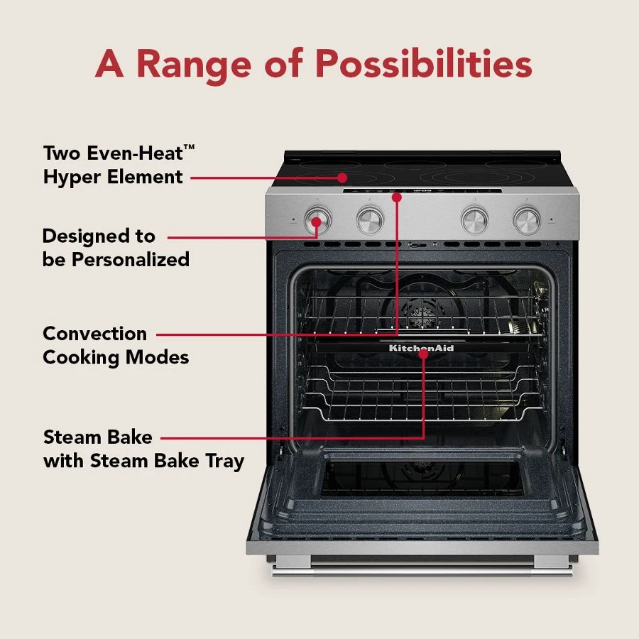 5.3 Cu. Ft. Smart Slide-in Electric Range With Two Even-heat™ Hyper Elements And Convection Cooking Modes KSES530SPS