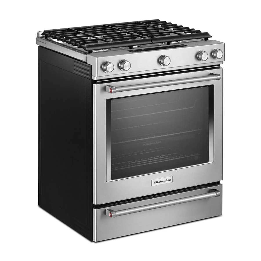 30-Inch 5 Burner Gas Convection Slide-In Range with Baking Drawer KSGB900ESS