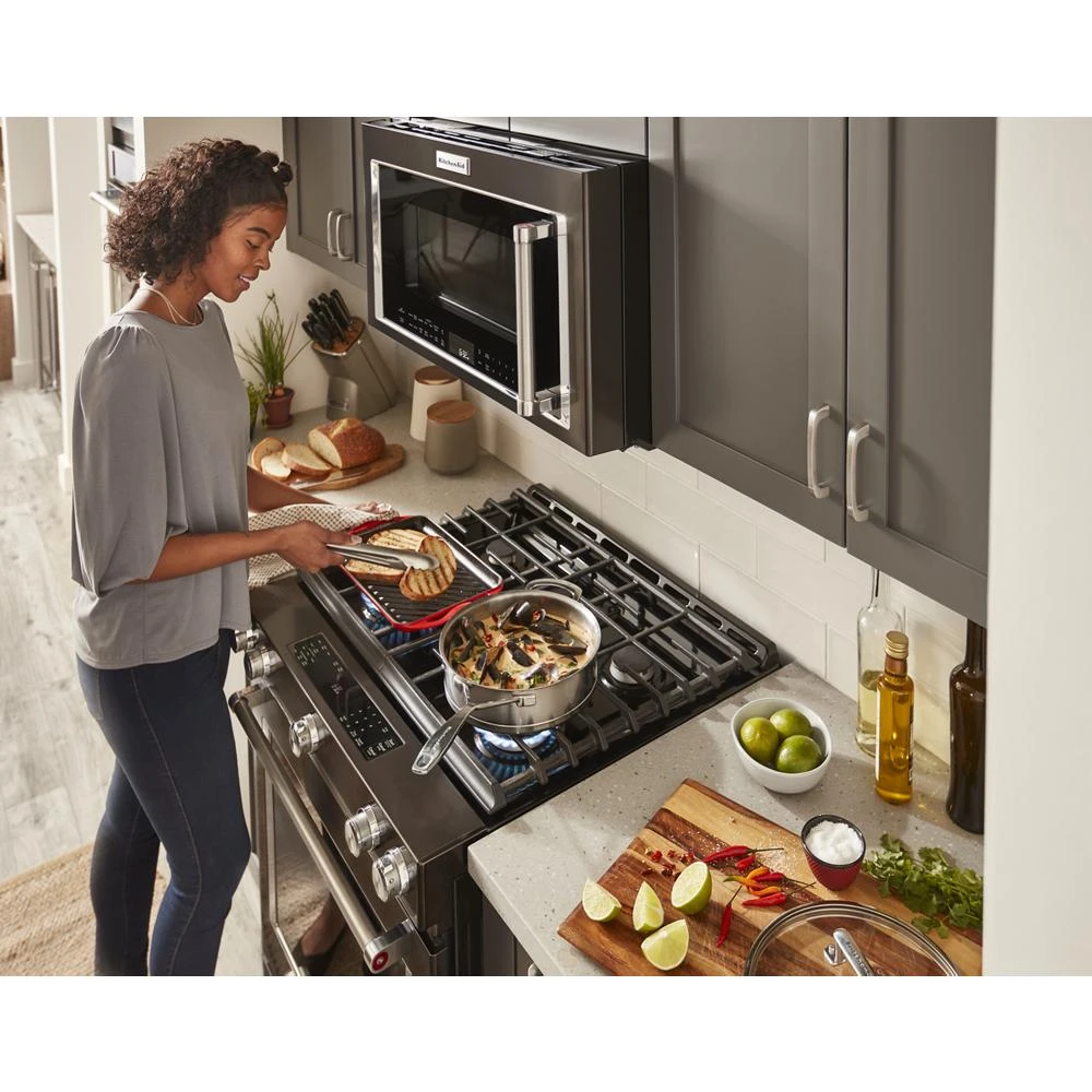 30-Inch 5-Burner Gas Slide-In Convection Range KSGG700EBS