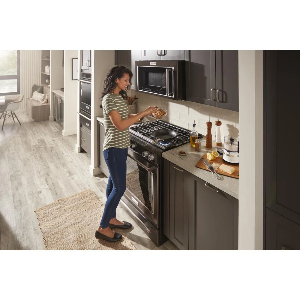 30-Inch 5-Burner Gas Slide-In Convection Range KSGG700EBS