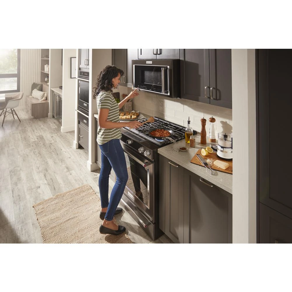 30-Inch 5-Burner Gas Slide-In Convection Range KSGG700EBS