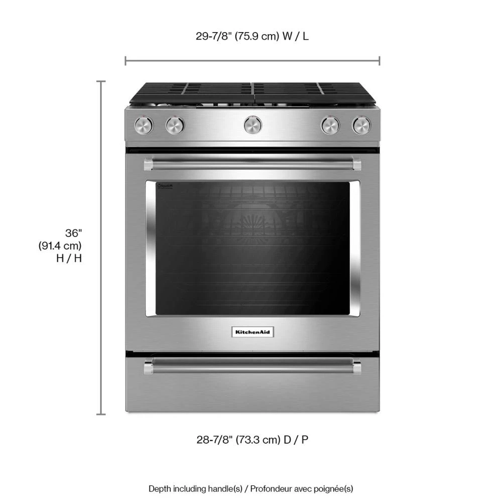30-Inch 5-Burner Gas Slide-In Convection Range KSGG700ESS