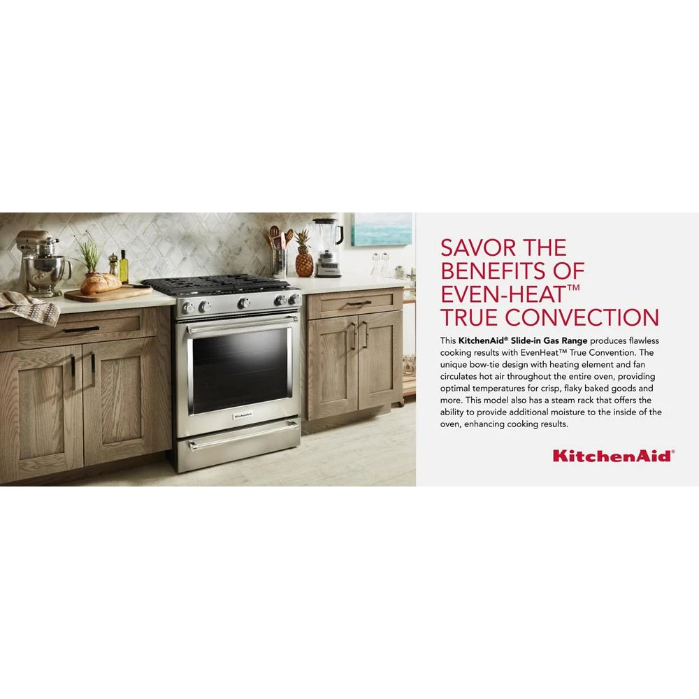 30-Inch 5-Burner Gas Slide-In Convection Range KSGG700ESS