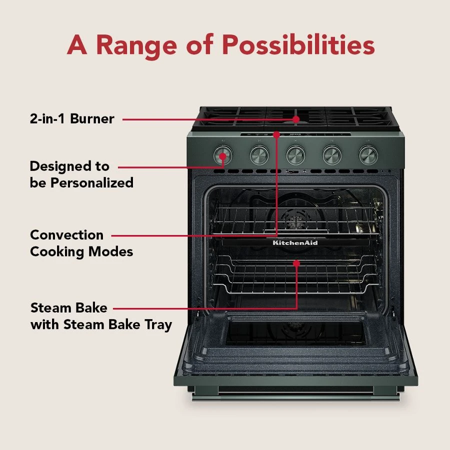 5.0 Cu. Ft. Smart Slide-in Gas Range with Convection Cooking Modes and 2-in-1 Burner KSGS530SJP