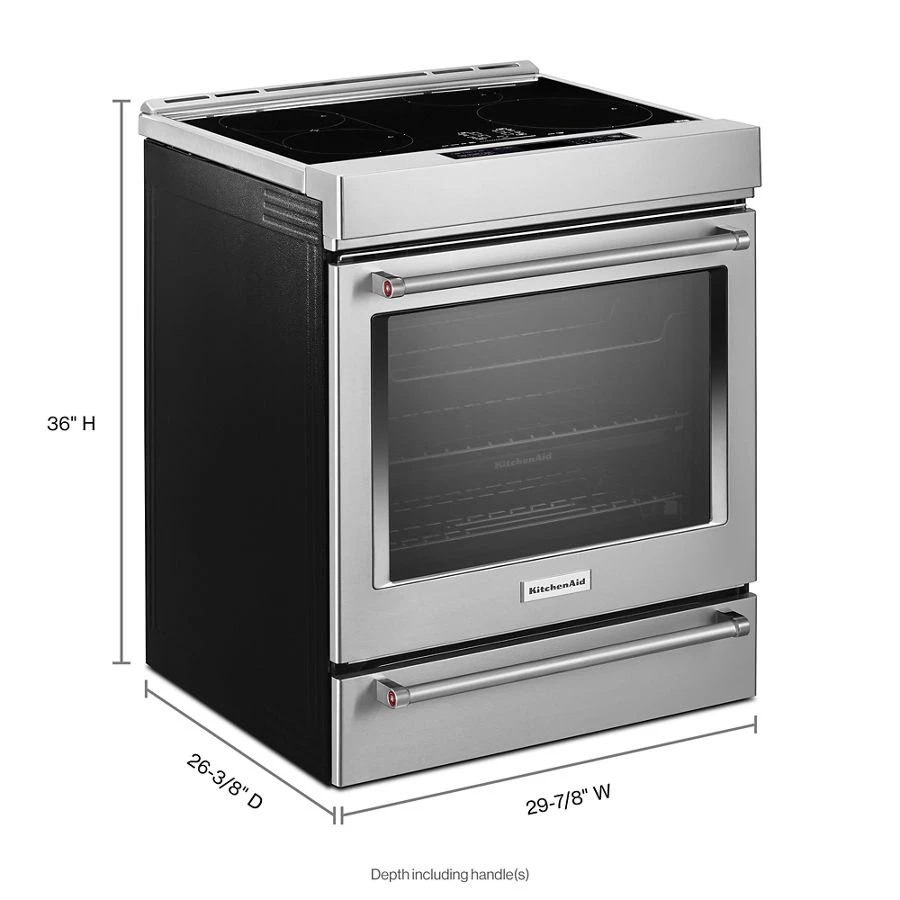 30-Inch 4-Element Induction Slide-In Convection Range with Air Fry KSIS730PSS