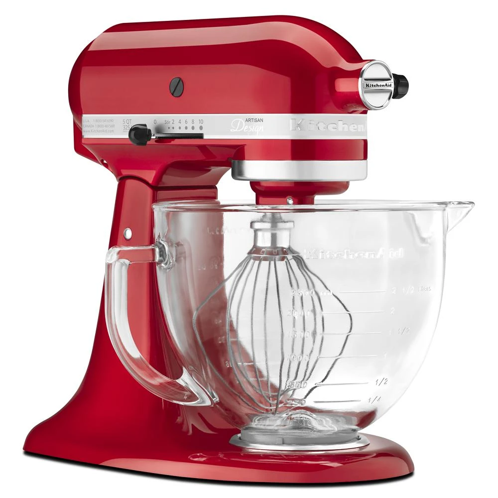 Artisan Design Series 5 Quart Tilt-Head Stand Mixer with Glass Bowl KSM155GBCA